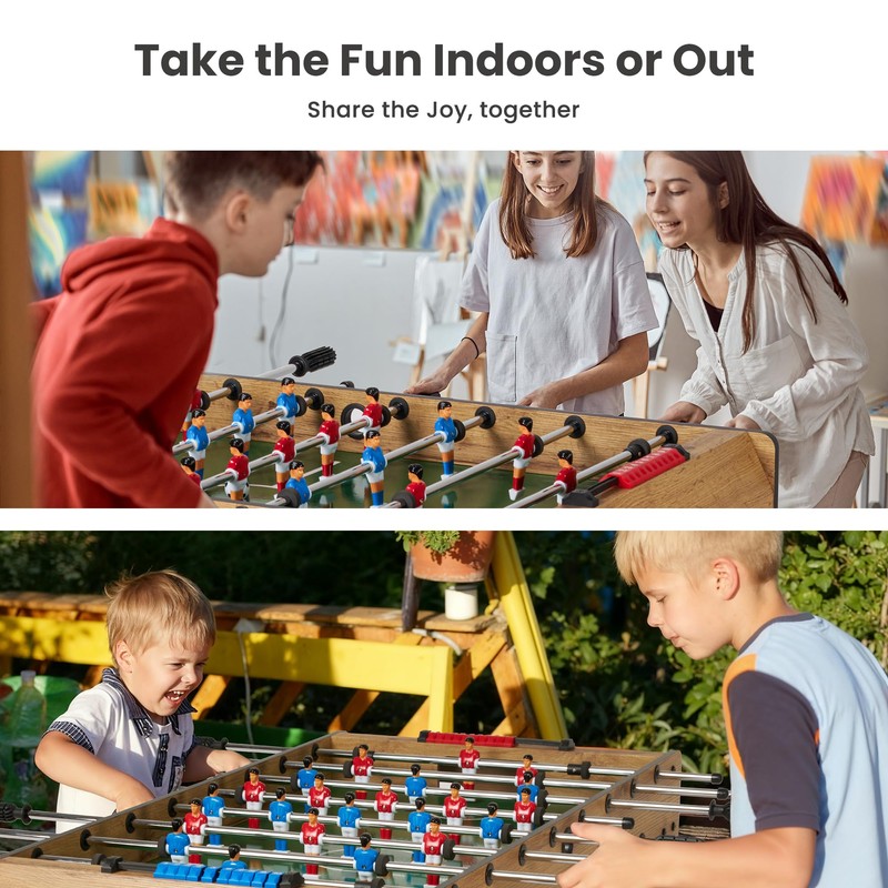 48” Foosball Table, Competition Sized Game Table with Adjustable Table