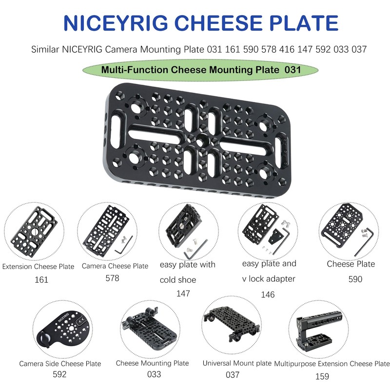 NICEYRIG Top Handle Kit with Cheese Easy Plate for Blackmagic