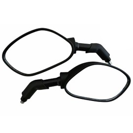 Large Black Motorbike Side Rear View Mirrors (2 x 10mm Right Hand Thread)