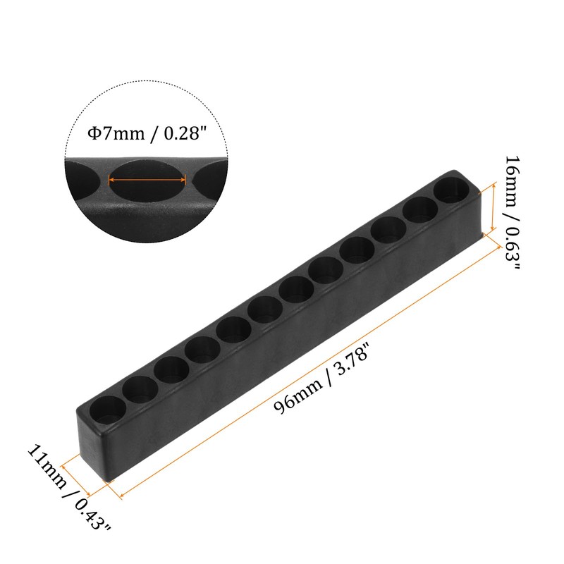 sourcing map 12pcs Plastic Hex Shank Screwdriver Bit Holder Organizer