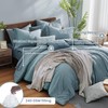 Monbix Queen Comforter Set - 7 Pieces Dusty Blue Cationic