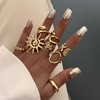 HUASAI Chunky Gold Stackable Rings for Women Non Tarnish Flower