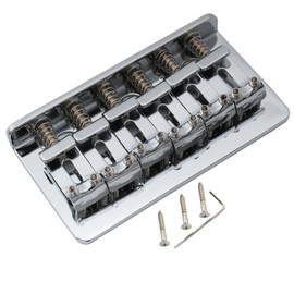 Musiclily Pro 54mm Steel Hardtail Fixed Bridge Vintage Bent Saddles for Import Strat Tele Style Electric Guitar, Chrome