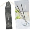 Healeved 5pcs Cotton and Linen Drawstring Storage Pouch for Travel
