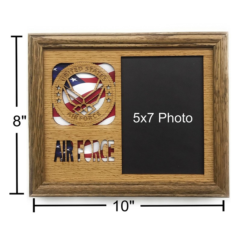 US Air Force Picture Frame (8x10 Layout C, Honey)