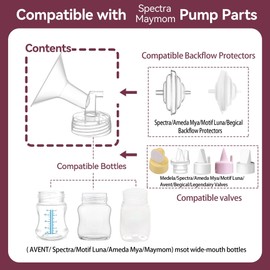 TOVVILD 18 mm Flange Set Compatible with Spectra S1 S2 9 Plus Breast Shield Tubing Duckbill Valve Membrane Backflow Protector, Not Original Spectra Accessories Kits