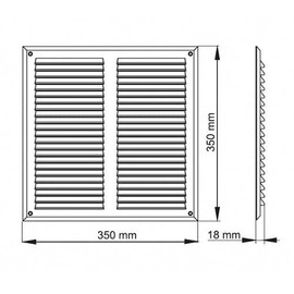 Prostko Air Vent Grille 350mm x 350mm / 14'' x 14'' with Fly Screen Ventilation Cover, White