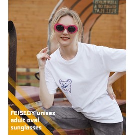 FEISEDY Retro Oval Sunglasses Women Mens 90s Vintage Small Round shades Clout Goggles B2969