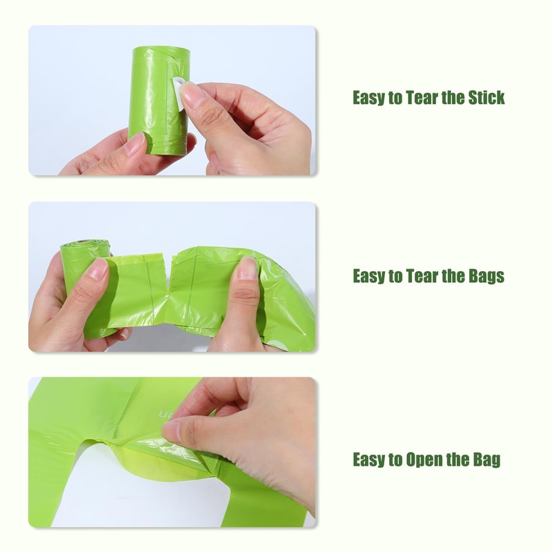 USBOO Biodegradable Disposable Diaper Bags, 200 Count, 1.0 Liters Capacity,