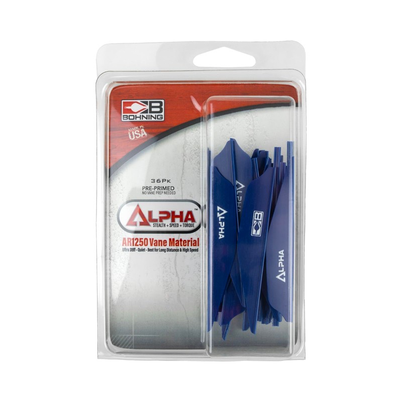 Bohning Alpha AR 1250 Vane, 2.8", Blue, 36pk