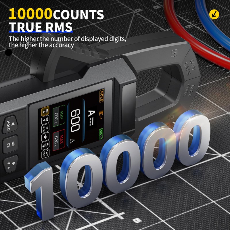 DewinLVD Clamp Meter, AC DC Clamp Multimeter, Digital Current Meter