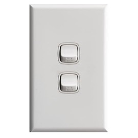 HPM Excel 10A 2 Gang Rocker Switch, White, (CDXL770/2WEWE)