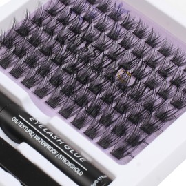 KISSXIAOYA Cluster Eyelash Extension, Lashes, Eyelash Curler, Eyelash Seal, Tweezers, DIY Customised Eyelashes (Mix 9-15 mm, T02)