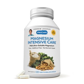 Andrew Lessman Magnesium Intensive Care 60 Capsules – 200mg Mild Ultra-Soluble Magnesium, Supports Nerves, Muscles, Brain and Heart, No Additives, Gentle to Even The Most Sensitive Stomachs