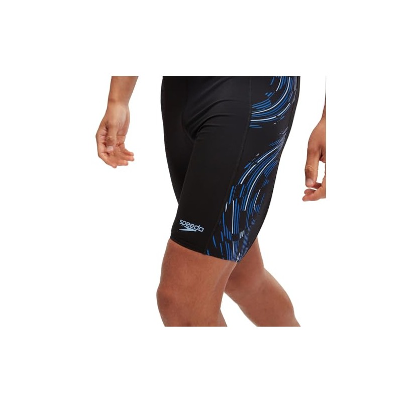 Speedo Men's Jammer Tech Panel Black-Curious Blue-True Cobalt 6