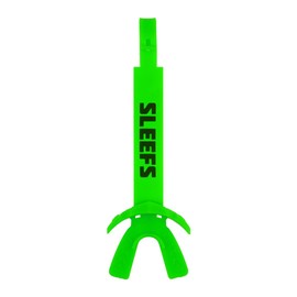 SLEEFS X Hot Green Football Mouth Guard - Lip/Mouthguard with Helmet Strap - Lip/Teeth Protector Mouthpiece - Moldable - for Youth/Adults, Men & Women Mouth Guard, Maximum Air Flow, All Sports