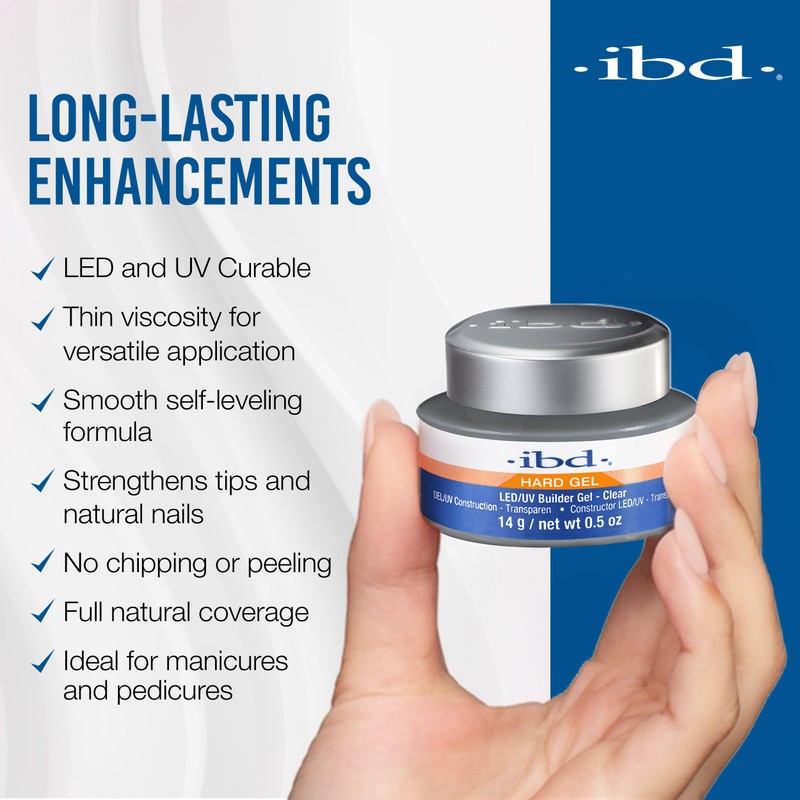 IBD Hard Gel LED/UV Builder Gel Clear – Nail Builder