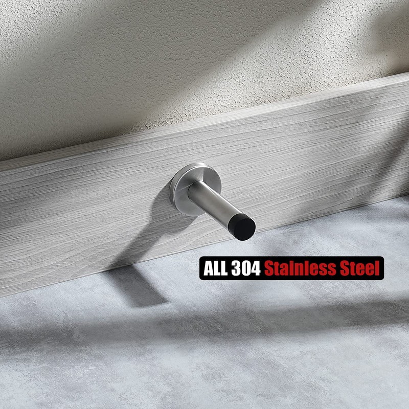 JQK Door Stopper, 304 Stainless Steel Thicken 1mm Sound Dampening
