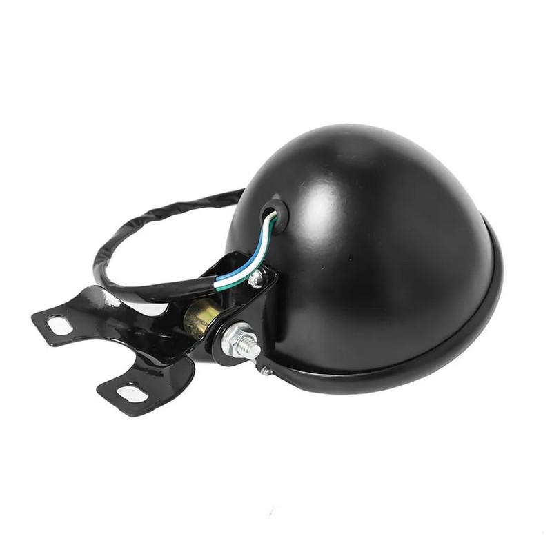 5.5" Motorcycle Headlight Front Round Visor Light Lamp Black/Chrome For