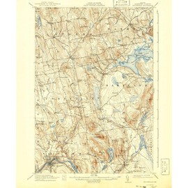 YellowMaps Skowhegan ME topo map, 1:62500 Scale, 15 X 15 Minute, Historical, 1913, Updated 1941, 19.8 x 16.5 in - Polypropylene