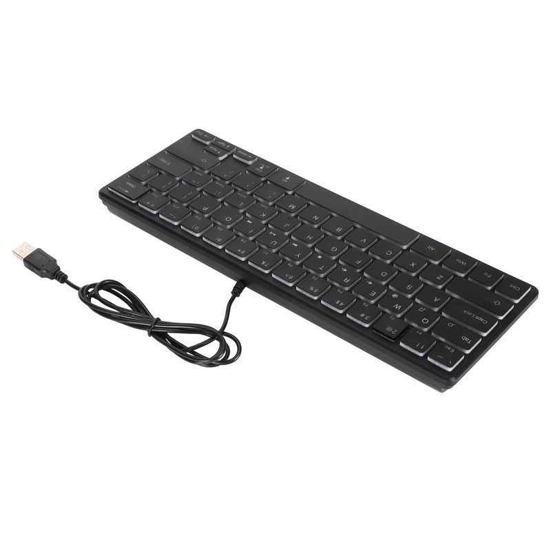 64 Keys RGB Backlit Keyboard USB Wired Gaming Keyboard Portable