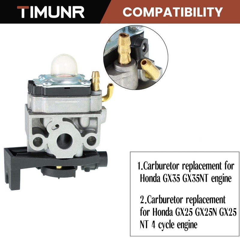 Timunr GX25 GX35 Carburetor Replacement for Honda 16100-Z0Z-034 16100-Z0Z-815 16100-Z0H-825