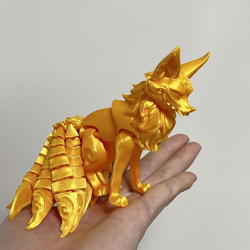 FAYZSOWSR 3D Printing Fox, Chinese Mythology Nine Tailed Fox Figurine