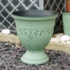 Darthome Patina Urn Planter 21cm Aged Green Plastic Round Classic