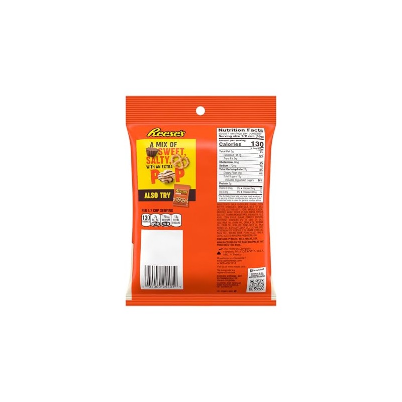 REESE'S Chocolate Peanut Butter Popped, Snack Mix Bag, 4 oz