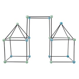 Construction Fort Building Toy Set for Kids with 60 Pieces - Build and Play Kit for Indoor and Outdoor Use - For Boys and Girls by Hey! Play! , Green