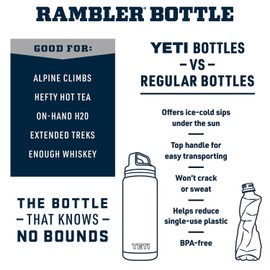 YETI Rambler 64 oz Bottle, Vacuum Insulated, Leakproof, Stainless Steel with Chug Cap, Rescue Red