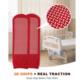 SukModen Double Tread Non Slip Hospital Socks, 3 Pairs Fall Prevention Extra Large Slipper Socks for Men Women | Anti Slip Socks 4-8