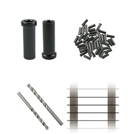 100Pack Cable Railing Kit Protective Sleeves Black Stainless Steel Deck Railing Post Sleeve for 1/8" Wire Rope Hardware Fit for Wood Composite Posts with 2 Drill Bits T316 Marine Grade Deck Railing