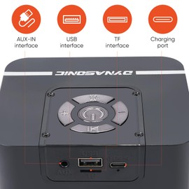 DYNASONIC B52 Karaoke mit Zwei Mikrofonen, Bluetooth-Karaoke-Lautsprecher für Kinder, elektronisches Spielzeug für Kinder (Schwarz)