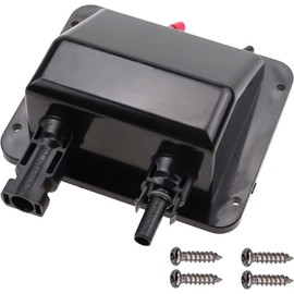 RKURCK 0.33Ft 10 AWG Cable ABS UV Resistance Dual Cable Entry Housing for Solar Project on Rv, Boat,Camper,Van, Weatherproof black bland