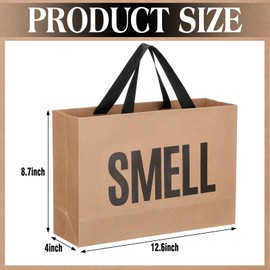 Kolldenn 5 Senses Gift Bags for Him 12.6" Christmas Large Gift Bags with Ribbon Handles Five Senses Kraft Paper Shopping Bags with Words for Holiday Valentine Wedding Anniversary Birthday(Kraft)