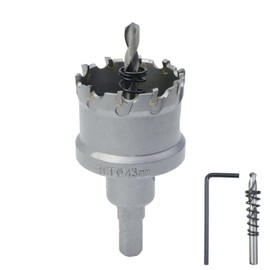 Rannb Carbide Tipped Hole Saw Drill Bit 1-11/16"/43mm Cutting Dia Hole Saw Cutter for Metal