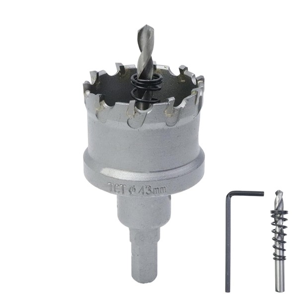 Rannb Carbide Tipped Hole Saw Drill Bit 1-11/16"/43mm Cutting Dia