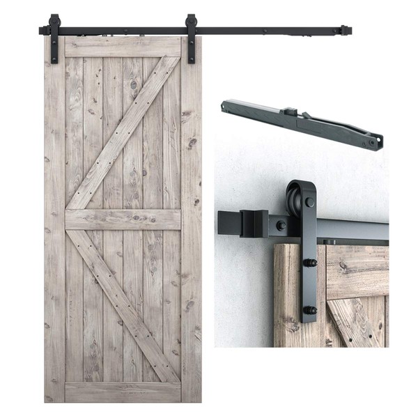 SMARTSTANDARD 6 FT Sliding Barn Door Soft Close Hardware Kit