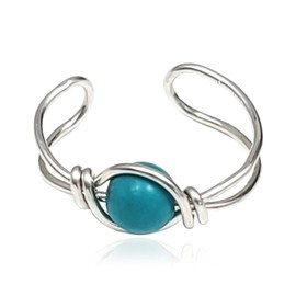 Sterling Silver Turquoise Gemstone Huggie Clip On Ear Cuff - No Piercing Needed - December Birthstone