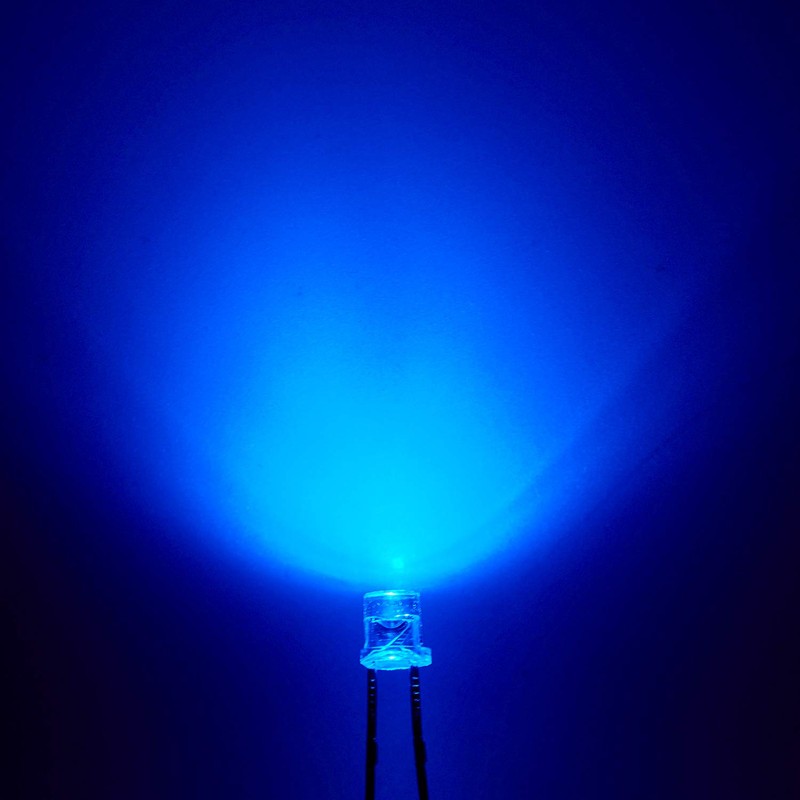 Chanzon 100 pcs 3mm Blue LED Diode Lights (Clear Flat