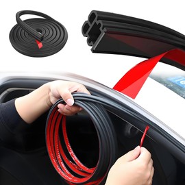Upgraded Car Door Seal Strip,Thickened Rubber Car Weather Stripping,Soundproof & Waterproof Auto Weather Stripping for Hoods,Trunks,Windows,Self Adhesive Auto Door Seal for Most Vehicles (52.5Ft)