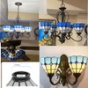 HUIMEIJU Glass single lampshade 2PCS set Blue glass fan lamp,