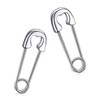 Safety Pin Earrings 925 Sterling Silver Small Heart Safety Pin