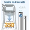 HOMLAND 3-in-1 Bedside Commode with Sturdy Dual-Crossbar Support Construction, Stable