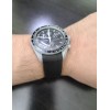 02Straps 20mm BLACK Vulcanized Caoutchouc rubber Strap Omega Speedmaster Moonswatch