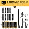 BOEN Pro 1/2" Drive Metric Deep Impact Socket Set, 21-Piece