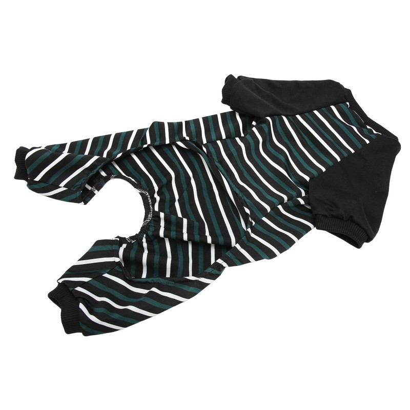 Striped Dog Pajamas Soft Stretchy Fashionable 4 Legged Puppy Pajamas