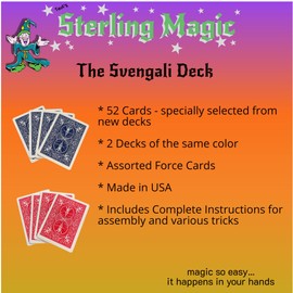 Ted's Sterling Magic Standard Bicycle Svengali Decks Trick Kit, Pack of 2 Decks with Different Force Cards (Red)