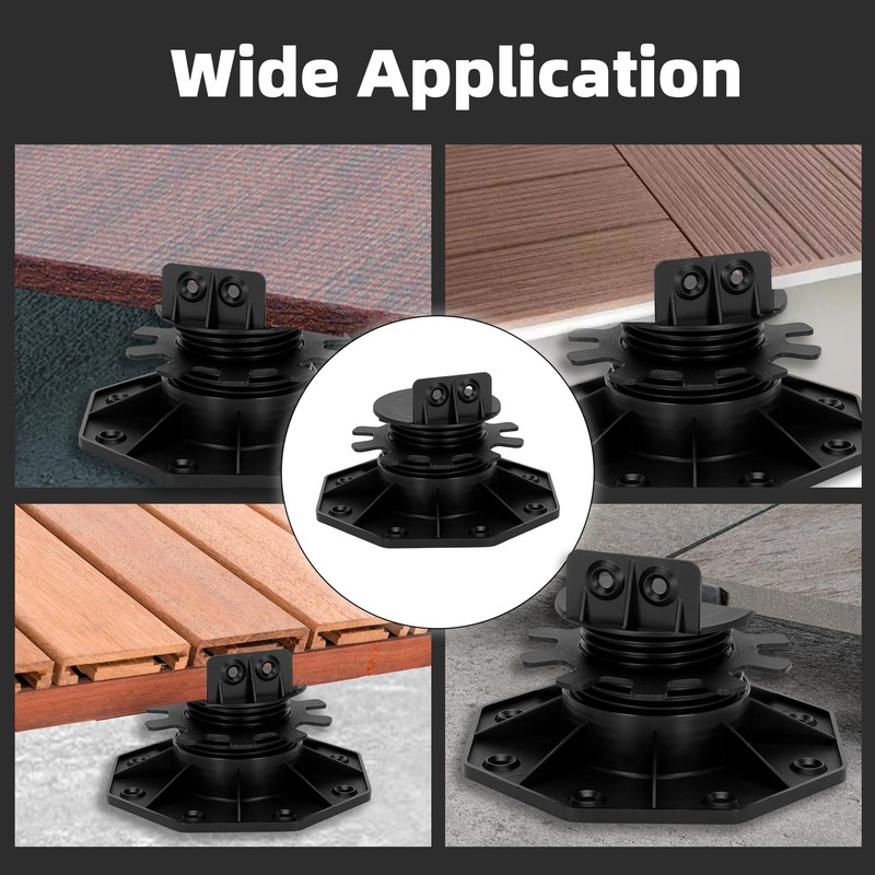 48 Pack Adjustable Deck Support Pedestal, Adjustable Height from 1-3/16“